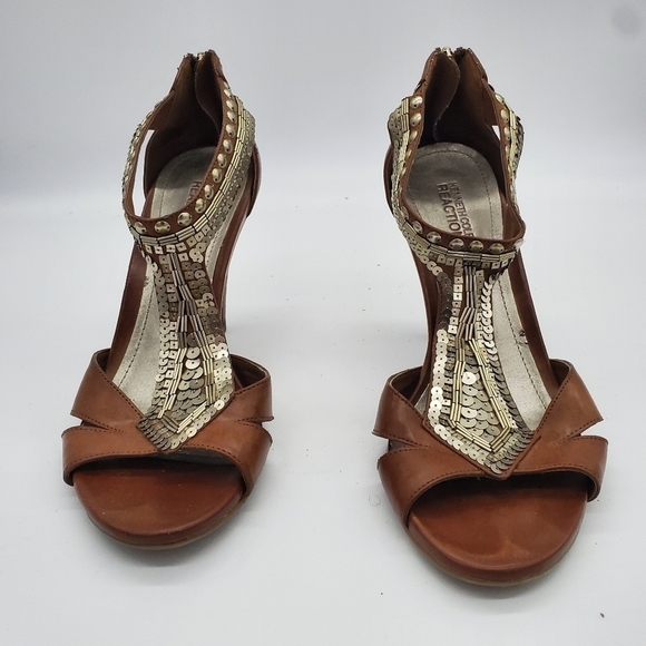 Kenneth Cole Reaction Knowingly Heels Women's 8.5M Shoes Brown - Picture 6 of 16